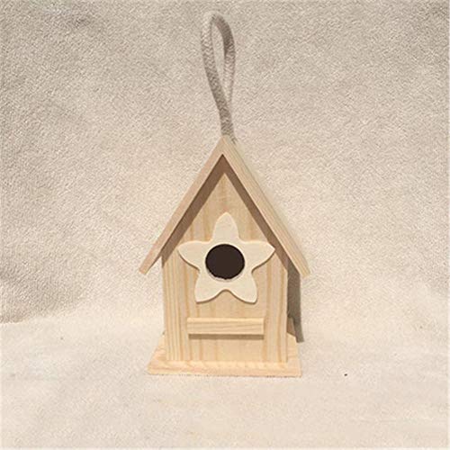 Hxsm Vista De Madera Maciza Birdhouse Bird Nest DecoracióN Interior Casa del áRbol Bird House-Pintoresca Casa De Madera-Color De Madera