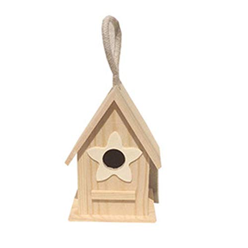 Hxsm Vista De Madera Maciza Birdhouse Bird Nest DecoracióN Interior Casa del áRbol Bird House-Pintoresca Casa De Madera-Color De Madera
