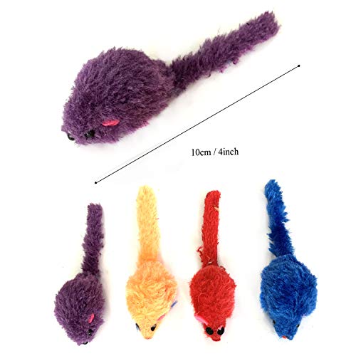 Juguetes para Gatos, PietyPet 16 piezas Peludo Ratones sonajero pequeño Ratón Gato Gatito Interactivo, Colores Variados