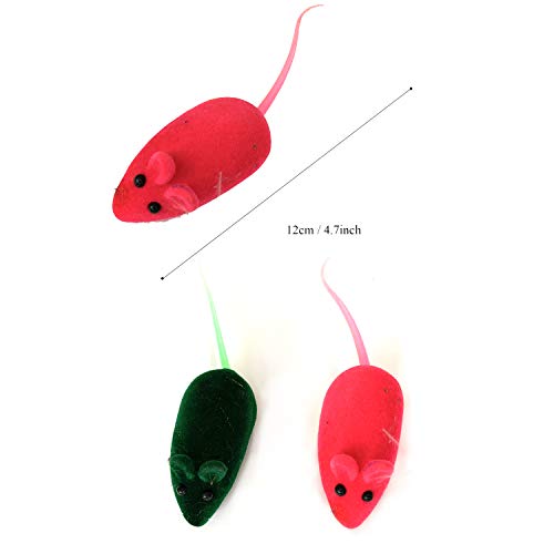 Juguetes para Gatos, PietyPet 16 piezas Peludo Ratones sonajero pequeño Ratón Gato Gatito Interactivo, Colores Variados