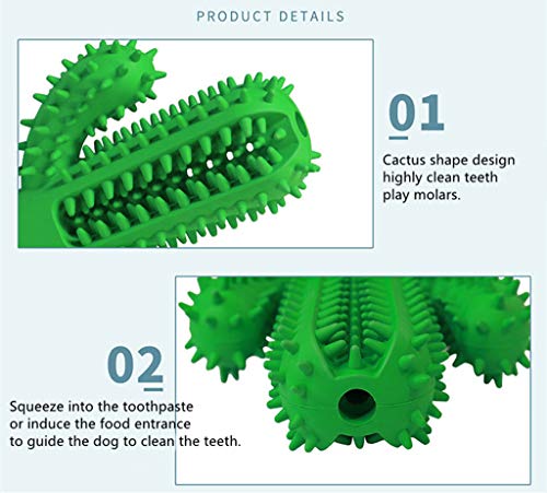 JYZT Cepillo De Dientes para Perros con Forma De Cactus Fragancia De Leche bastón Molar para Mascotas Hueso De Juguete Cuidado Bucal Juguete Vocal Verde 16 × 10 × 3.5cm