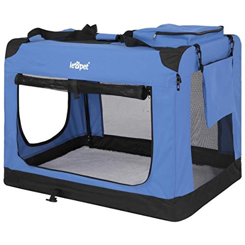 Leopet Transportín Plegable de Tela para Mascotas - Talla y Color a Elegir, Malla Transpirable - Bolsa de Transporte para Animales, Portador de Viaje Parra Perros y Gatos