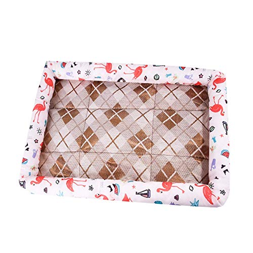 Louneu Caseta para Mascotas Fresa para Gatos Pelota de Hielo Estera de Hielo Estera de Hielo Estera de Hielo de Peluche Esterilla de Verano, Nuevo Flamenco L
