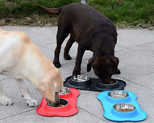 nobrand Perro Lindo de Silicona Bone Fashion Pet Bowl Doble Perro de Mascota Cuenco Cuenco Pet Food Food Bowl Pet Bowl Productos para Mascotas (Color : Blue, Size : 46 * 27 * 15cm)