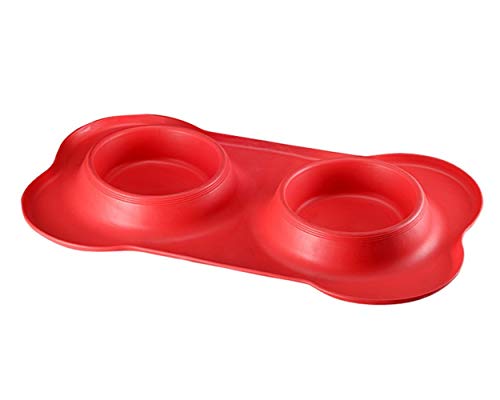 nobrand Perro Lindo de Silicona Bone Fashion Pet Bowl Doble Perro de Mascota Cuenco Cuenco Pet Food Food Bowl Pet Bowl Productos para Mascotas (Color : Black, Size : 46 * 27 * 15cm)