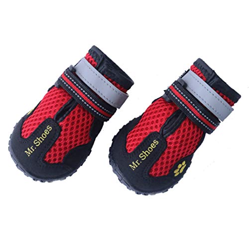 OLADO 4Pcs Zapatos para Perros Mascotas Botas de Lluvia Antideslizantes Transpirables al Aire Libre para pequeñas, Medianas y Grandes Mantener abrigado