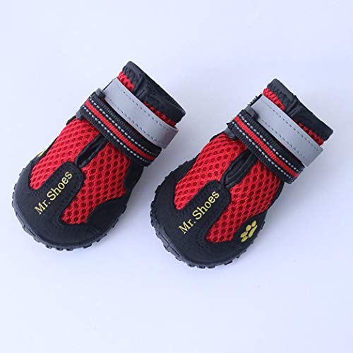 OLADO 4Pcs Zapatos para Perros Mascotas Botas de Lluvia Antideslizantes Transpirables al Aire Libre para pequeñas, Medianas y Grandes Mantener abrigado