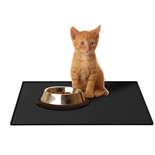 Parsion Alfombrilla de Silicona Premium para comederos de Perros y Gatos, con Borde Extra Alto y Superficie Antideslizante | Esterilla y salvamanteles para su Mascota | Alfombrilla para Perros