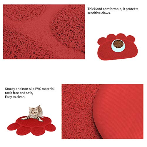 Petxt - Alfombrilla para patas de perro o gato, comedero para mascotas, bebida, agua, arena para gatos, fácil de limpiar, impermeable y duradera