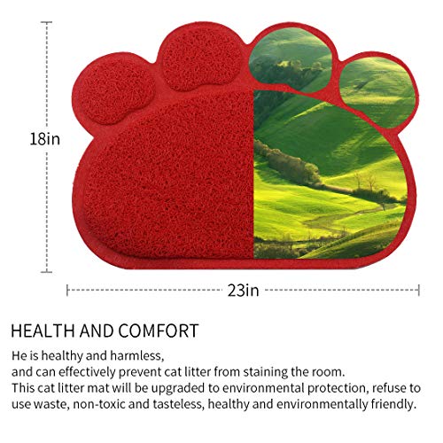 Petxt - Alfombrilla para patas de perro o gato, comedero para mascotas, bebida, agua, arena para gatos, fácil de limpiar, impermeable y duradera