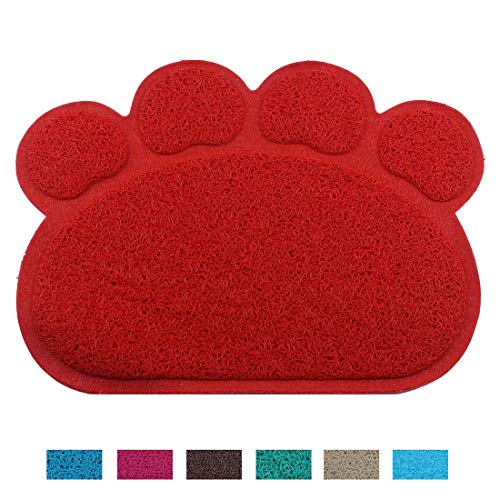 Petxt - Alfombrilla para patas de perro o gato, comedero para mascotas, bebida, agua, arena para gatos, fácil de limpiar, impermeable y duradera