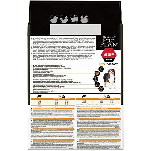 PURINA Pro Plan Comida Seco para Perro Adulto Mediano con Optibalance, Sabor Pollo - 3 Kg