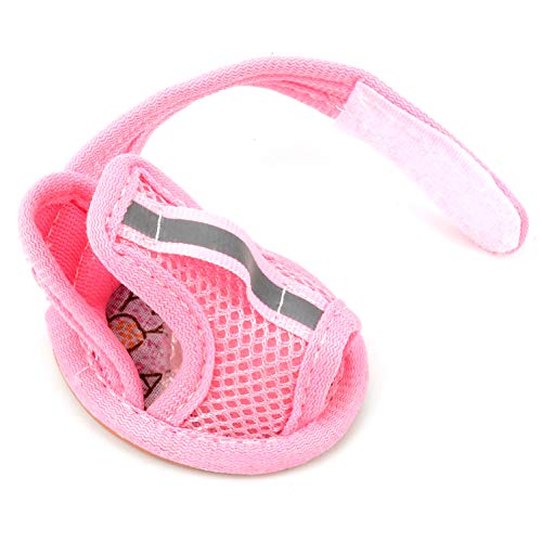 Ranphy - Zapatos para perro pequeño, macho / hembra, color sólido, malla transpirable, sandalias ajustables, verano