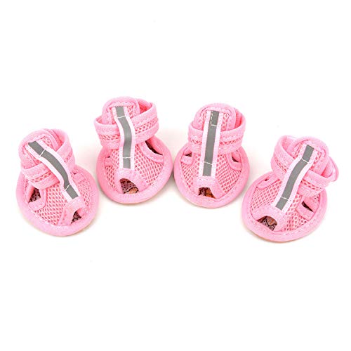 Ranphy - Zapatos para perro pequeño, macho / hembra, color sólido, malla transpirable, sandalias ajustables, verano