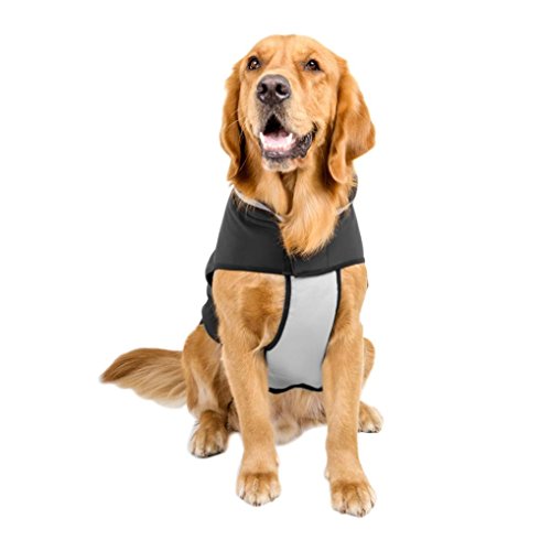 RETUROM Ropa para Mascotas, Impermeable Mascota Perro Grande Cachorro Chaleco Ropa Abrigo (5XL, Gris)