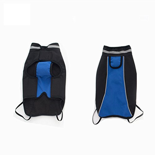 RETUROM Ropa para Mascotas, Impermeable Mascota Perro Grande Cachorro Chaleco Ropa Abrigo (L, Azul)