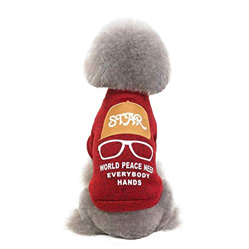 SDDSRTY Ropa para Perros Otoño E Invierno Suéter para Perros Abrigo Marca De Agua Chaqueta para Perros Camisa De Solapa Linda Ropa Cálida,S