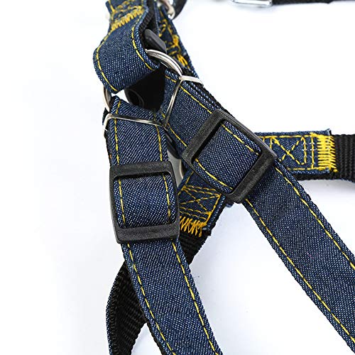 Shaoyao Cuerda De Tracción Arnés Transpirable Vaquero Arnés Pecho Impermeable Nocturno para Perros Negro L