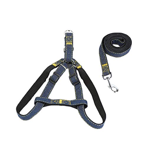 Shaoyao Cuerda De Tracción Arnés Transpirable Vaquero Arnés Pecho Impermeable Nocturno para Perros Negro L
