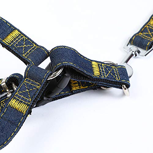 Shaoyao Cuerda De Tracción Arnés Transpirable Vaquero Arnés Pecho Impermeable Nocturno para Perros Negro L