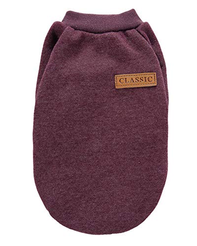 Shaoyao Ropa para Mascotas Abrigo De Invierno Color Sólido Cálido para Perros Chaqueta Pequeños Marrón XS