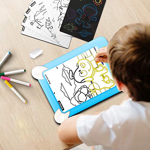 Tableta de Dibujo Pizarra 3D Mágico con Luces LED Educativo Infantil Dibujo & Marco de Fotos Regalos Juguetes para Niños