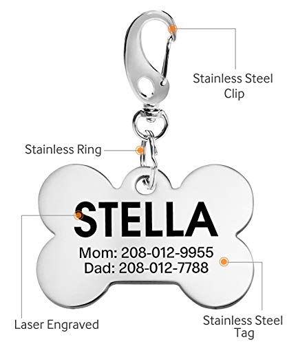 TagME Placas para Perros,Etiqueta de Identificación de Perro de Acero Inoxidable,Engraved Dog Tags Personalizables para Perros Pequeños Medianos y Grandes