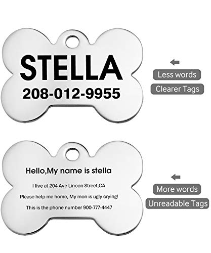 TagME Placas para Perros,Etiqueta de Identificación de Perro de Acero Inoxidable,Engraved Dog Tags Personalizables para Perros Pequeños Medianos y Grandes