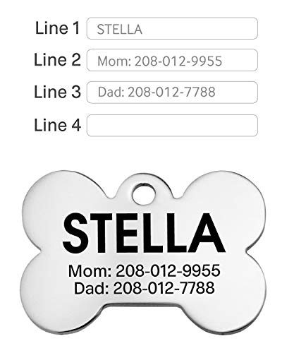 TagME Placas para Perros,Etiqueta de Identificación de Perro de Acero Inoxidable,Engraved Dog Tags Personalizables para Perros Pequeños Medianos y Grandes