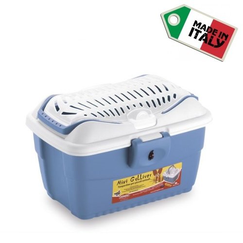 Transportín Mini Gulliver – Accesorio de viaje de dos colores, para animales de tamaño pequeño talla, azul claro