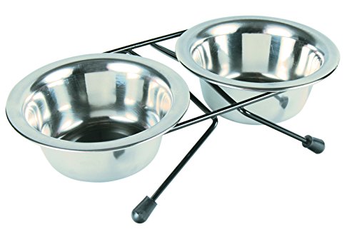 Trixie Set Comederos Acero INOX, 2x0.45 l, ø12 cm
