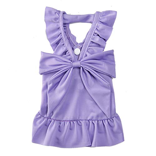 Vestido para Perro y Gato, Falda Tutú de Princesa con Bowknot para Perros, Color SóLido, Ropa de Verano y Primavera, Vestidos de Fiesta de Boda Disfraces para Mascotas Yorkshire Chihuahua