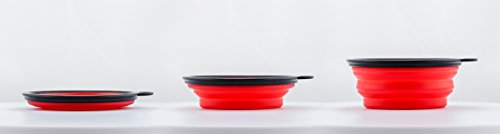 Viajes Tazón de la marca PRECORN Perro Gatos Mascotas plato del alimento tazón plegable cuenco de agua en el color rojo