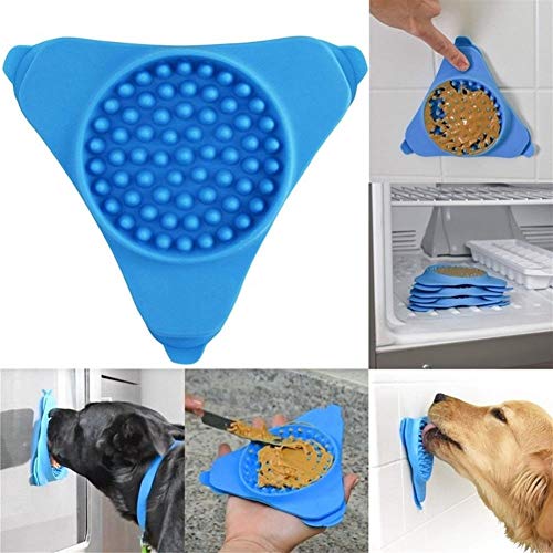 ZANGAO Alimentador de baño Lento for Perros Buddy Dog Puppy Dog Lick Pad Productos for baño for Mascotas Placa de Transferencia Baño for Mascotas Succión Fija Taza de Silicona Tazón (Color : Blue)