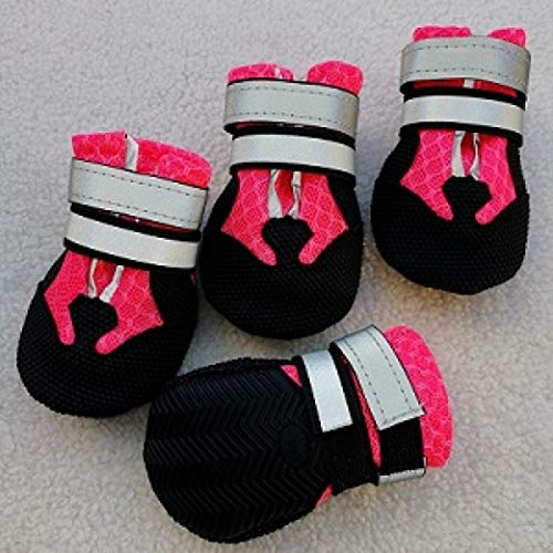 Zapato para Perros al Aire Libre Deporte Lluvia Nieve Impermeable Antideslizante Suela de Goma Perros Botas Calzado Artículos para Mascotas 4 Unids/Lote