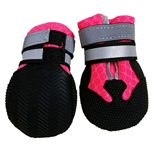 Zapato para Perros al Aire Libre Deporte Lluvia Nieve Impermeable Antideslizante Suela de Goma Perros Botas Calzado Artículos para Mascotas 4 Unids/Lote