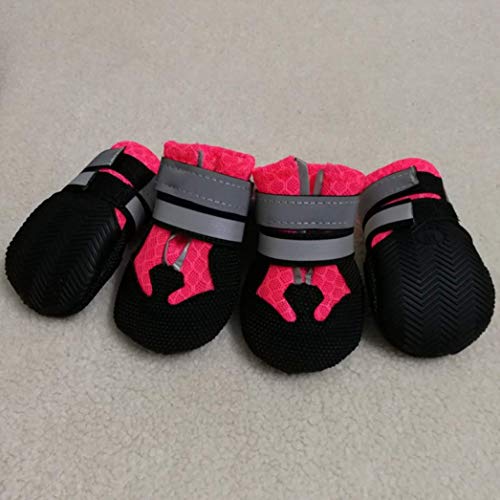 Zapato para Perros al Aire Libre Deporte Lluvia Nieve Impermeable Antideslizante Suela de Goma Perros Botas Calzado Artículos para Mascotas 4 Unids/Lote