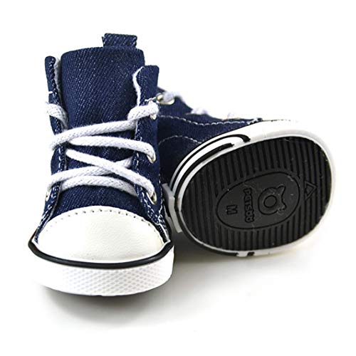 Zapatos Impermeables para Perros de Invierno Calzado Gruesas Botas Transpirables Antideslizantes de Lona con Estilo para Perros