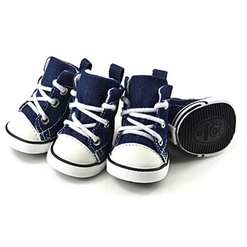 Zapatos Impermeables para Perros de Invierno Calzado Gruesas Botas Transpirables Antideslizantes de Lona con Estilo para Perros