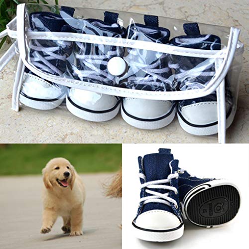 Zapatos Impermeables para Perros de Invierno Calzado Gruesas Botas Transpirables Antideslizantes de Lona con Estilo para Perros