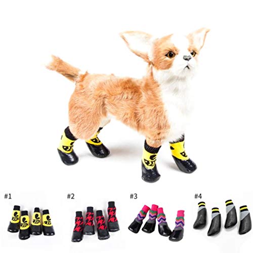 Zapatos para Perros, Botas, Calcetines Impermeables, Antideslizantes, al Aire Libre, Casual, Elegante, Suave, para Perros, Zapatos para Caminar, Protector de Pata, 4 Piezas