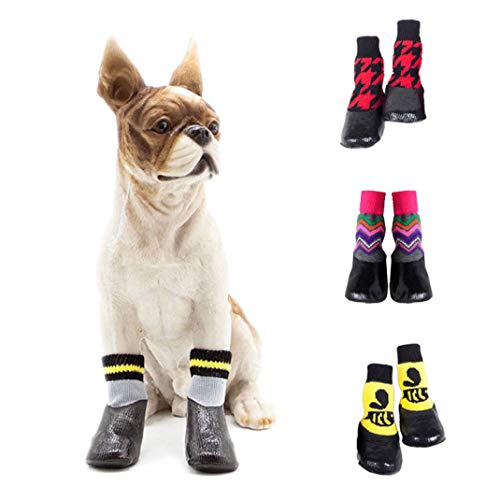 Zapatos para Perros, Botas, Calcetines Impermeables, Antideslizantes, al Aire Libre, Casual, Elegante, Suave, para Perros, Zapatos para Caminar, Protector de Pata, 4 Piezas