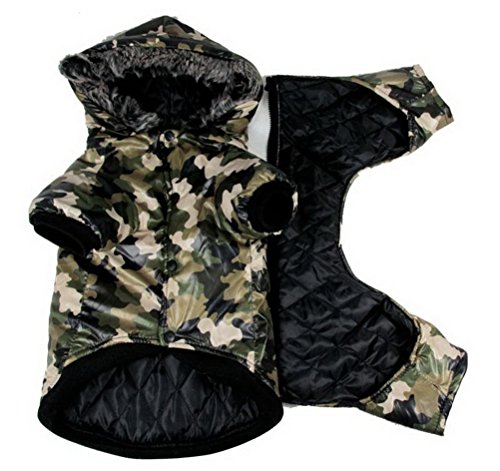 Zunea - Ropa para perro (impermeable, con capucha), diseño de camuflaje