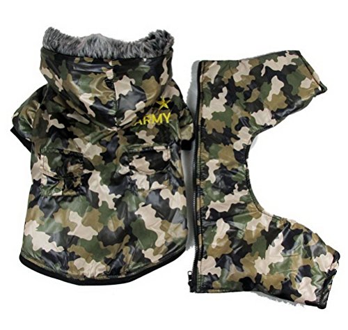Zunea - Ropa para perro (impermeable, con capucha), diseño de camuflaje