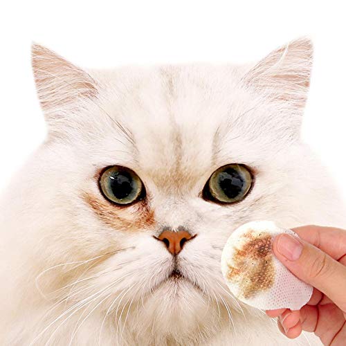 120Pcs Mascotas Perros Gatos Limpiador de Manchas de lágrimas Toallas No Tejidas Limpieza de Ojos para Mascotas Toallitas de Aseo Bichon Teddy Eliminar Manchas de Piel Mucosidad Saliva
