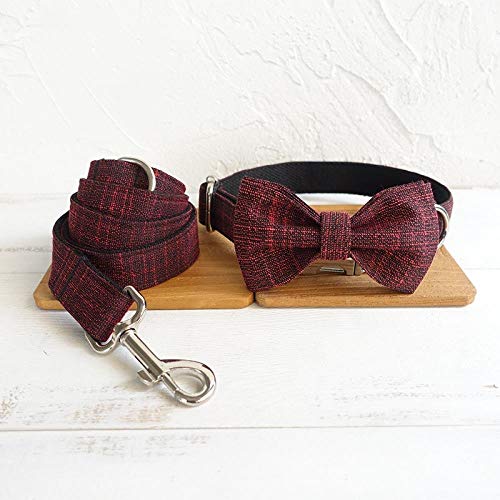 AOMEO Conjunto De Lazo De Correa para Collar De Perro Mascota - Rojo Geeignet für Kleine, mittlere Oder große Hunde Benutzerdefinierte Größe