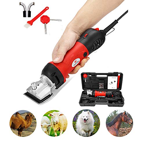 Caballos Esquiladora eléctrica Profesional,Maquina de Esquilar para Ovejas,6 velocidade ajustable Trasquiladora para Cabras,Llama,Perro Lanudo,Mulos,Burro,Alpaca Universal -con estuche de transporte