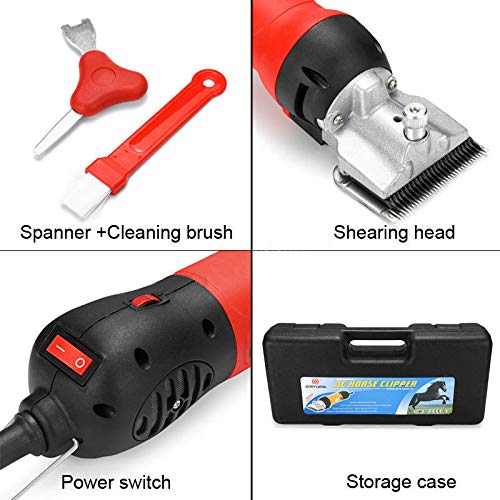 Caballos Esquiladora eléctrica Profesional,Maquina de Esquilar para Ovejas,6 velocidade ajustable Trasquiladora para Cabras,Llama,Perro Lanudo,Mulos,Burro,Alpaca Universal -con estuche de transporte