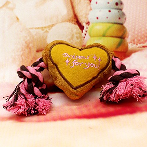 Milopon quiets chend Perros juguete Pet Puppy Peluche Squeak kauen Forma de Corazón juguete con sonido para mascotas Formación aleatorio de colores