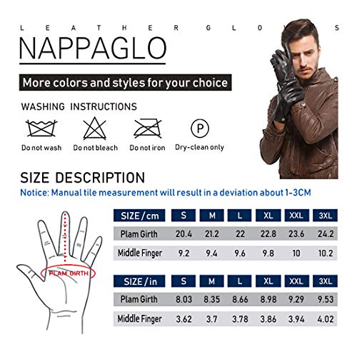Nappaglos hombres de cuero guantes de conducir italiano medio dedo guantes fingerless sin forro de piel de cordero para la motocicleta Ciclismo Equitacion (S (Palm circunferencia: 8.1"), Brown)